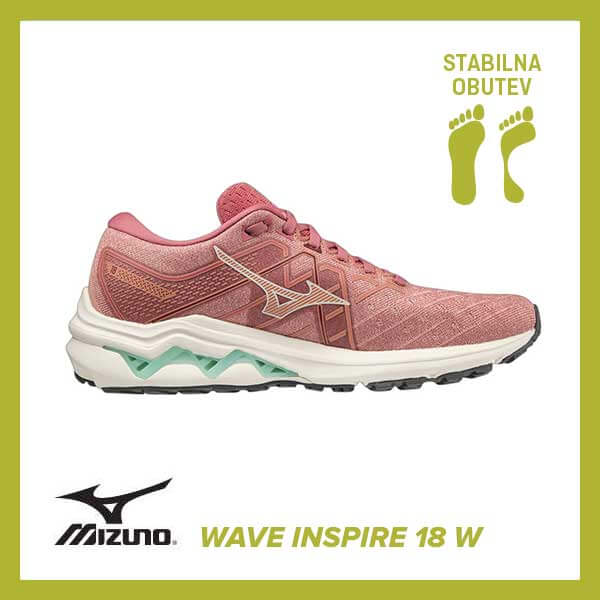 Mizuno Wave Inspire 18 W 2992116 Hervis roza zenska tekaska obutev